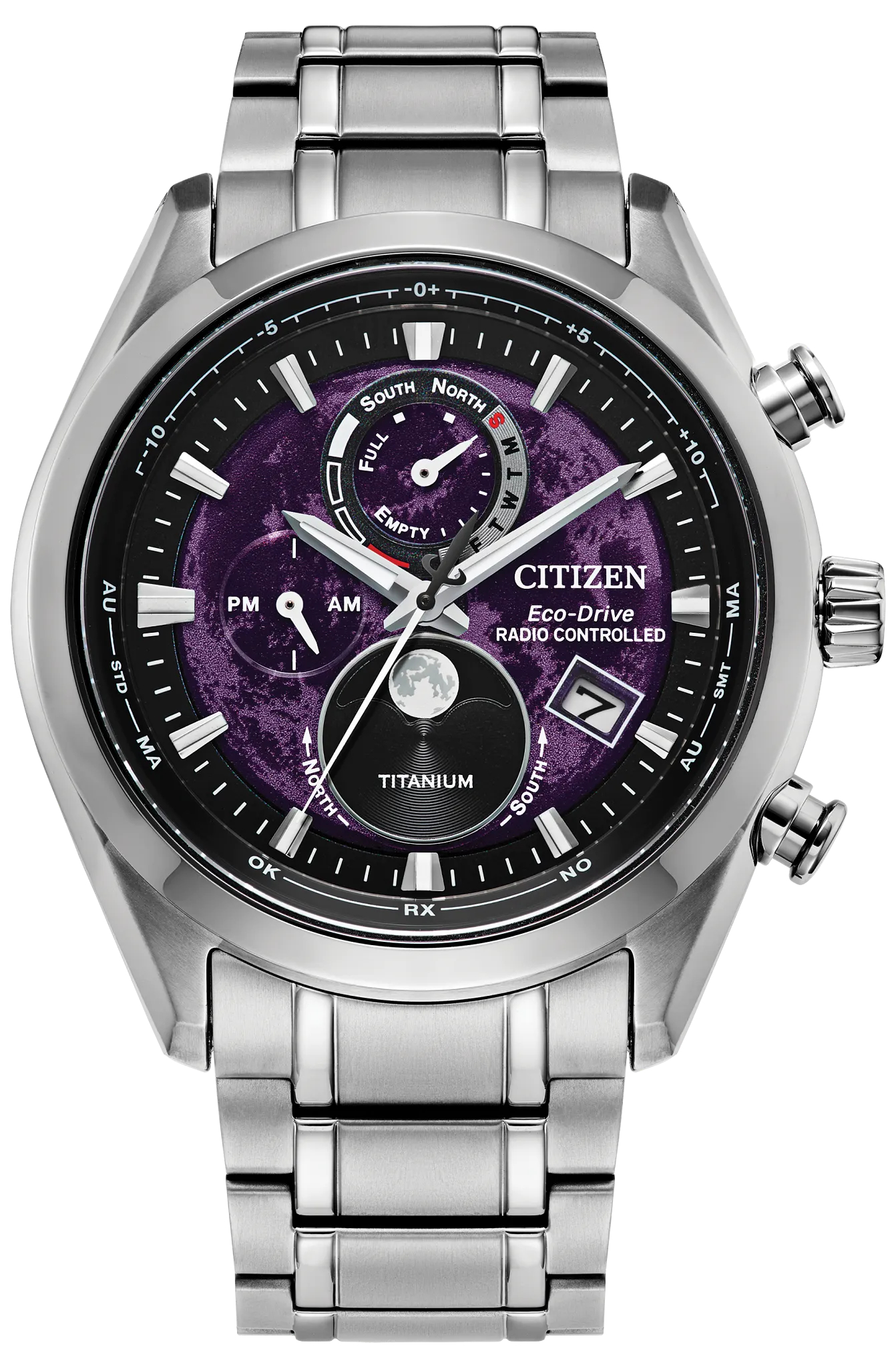 Tsuki-Yomi A-T Purple Dial Super Titanium Bracelet BY1010-81Z